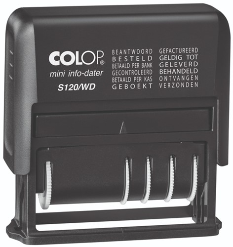 Woord-datumstempel Colop Printer Mini S 120/WD 12 teksten zwart