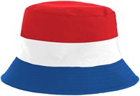 Feesthoed rood wit blauw en oranje
