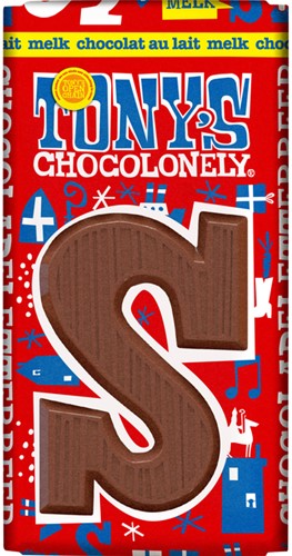 Chocoladeletter Tony's Chocolonely melk S 90 gram