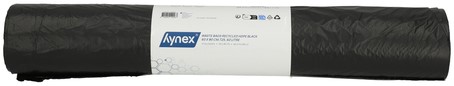 Afvalzak Hynex 60x80cm HDPE recycled T25 60L zwart rol à 25 stuks