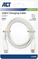 Kabel ACT 2.0 USB-C 60W 1 meter wit