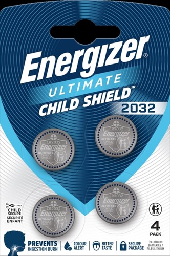Batterij Energizer CR2032 4x Ultimate Lithium Triple Safety