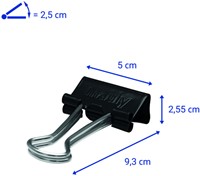 Papierklem MAULy 214 foldback 50mm zwart 12 stuks-2