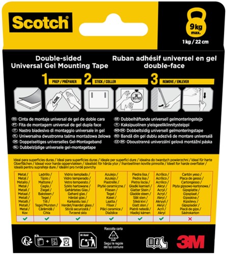 Montagetape Scotch universele dubbelzijdig geltape 3mx30mm transparant-3