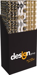Inpakpapier Kerst Elegant Metallic  200x70cm assorti