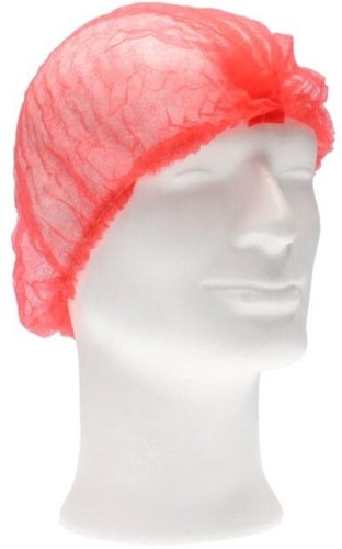 Haarnet CMT clip non-woven L 53cm PP rood 100 stuks