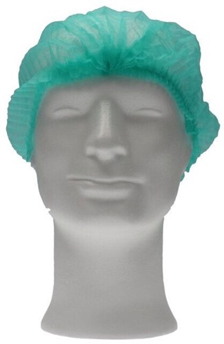 Haarnet CMT clip non-woven L 53cm PP groen 100 stuks-2