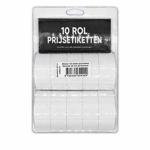Prijsetiket 12x26mm Sato Samark permanent wit-2