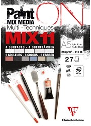 Mix Media Papier Clairefontaine 11 A5 Paint On 27 vel 250gram assorti