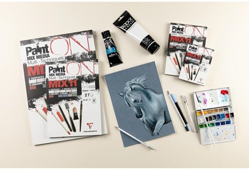 Mix Media Papier Clairefontaine 11 A4 Paint On 27 vel 250gram assorti-2