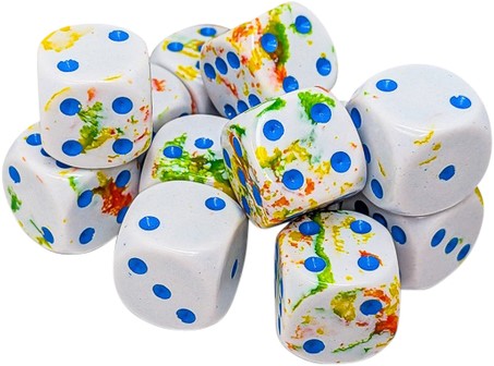 Dobbelsteen Chessex Breezy/blue D6 16mm set à 12 stuks-2