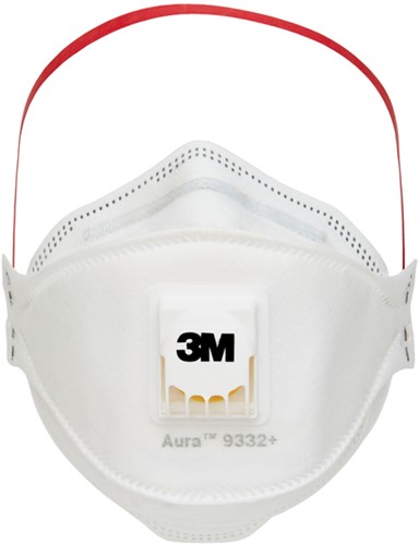 Stofmasker 3M Aura Comfort Cool Flow 9332 FFP3 met ventiel 5 stuks-3