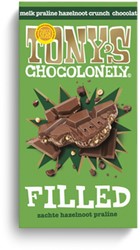 Chocolade Tony's Chocolonely filled melk hazelnoot praline 127 gram