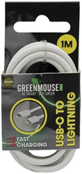 Kabel Green Mouse USB-C to Lightning data Woven 1m blisterverpakking