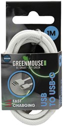 Kabel Green Mouse USB-A to USB-C data Woven 1m blisterverpakking