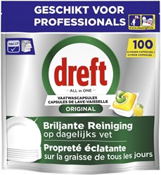 Vaatwastabletten Dreft All-in-1 professional lemon 100 stuks