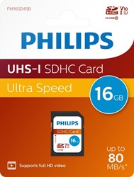 Geheugenkaart Philips Ultra Speed SDHC Class 10 UHS-I U1 16GB