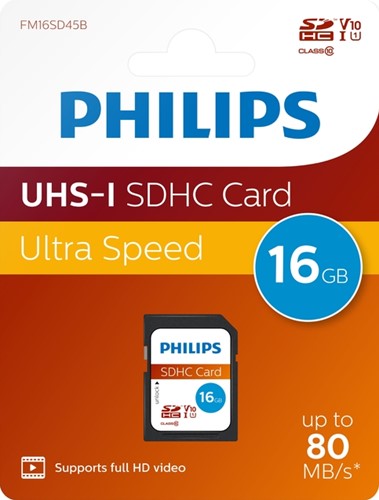 Geheugenkaart Philips Ultra Speed SDHC Class 10 UHS-I U1 16GB