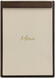 Menukaart Securit Signature klembord A4 donker hout grijs