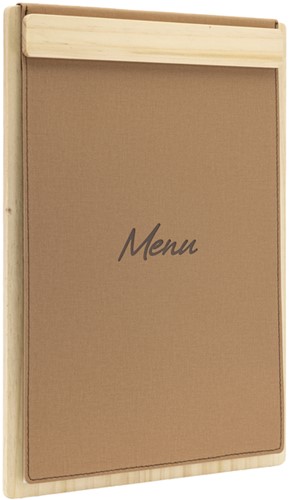 Menukaart Securit Signature klembord A4 licht hout bruin-2