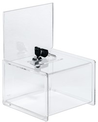 Actiebox Sigel transparant met slot 15x22x15cm + insteek