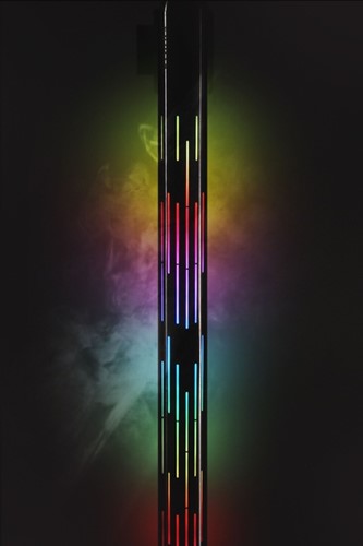 Afzetpaal Securit Nova RVS met rolband en RGB-verlichting 100cm zilver-2