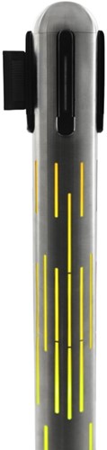 Afzetpaal Securit Nova RVS met rolband en RGB-verlichting 100cm zilver-3