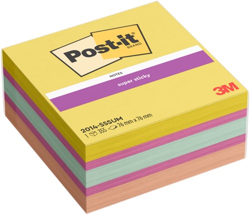 Memoblok Post-it 2014 Super Sticky kubus Summer Sorbet 355 vel