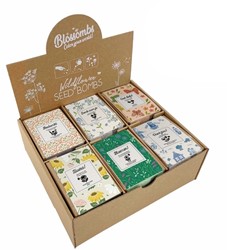Giftbox Blossombs kruiden-bloemen assorti display à 24 zaadbommetjes