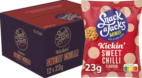 Mini rijstwafels Snack-a-Jacks sweet chili zak 23 gram