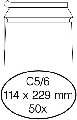 Envelop Quantore bank C5/6 114x229mm zelfklevend wit 50 stuks