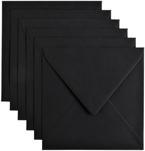 Envelop Papicolor 140x140mm ravenzwart pak à 6 stuks