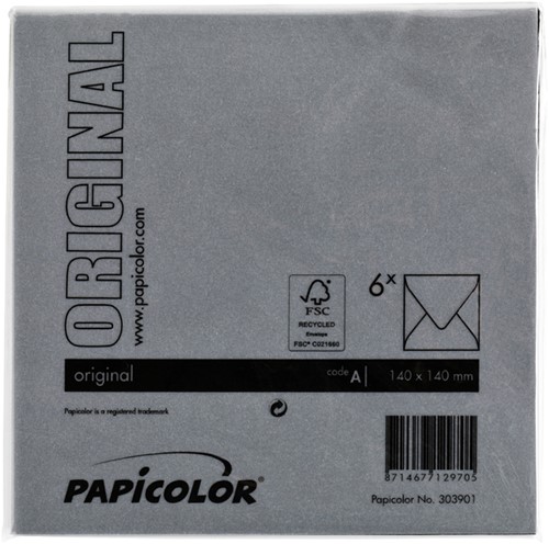 Envelop Papicolor 140x140mm ravenzwart pak à 6 stuks-3