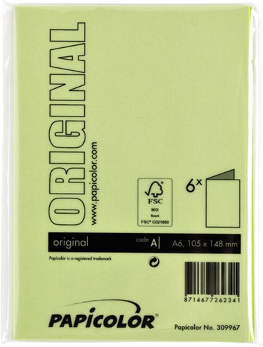Correspondentiekaart Papicolor dubbel 105x148mm appelgroen pak à 6 stuks-3