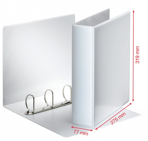 Presentatieringband Esselte Essentials panorama A4 4-rings D-mechaniek 77mm wit-3