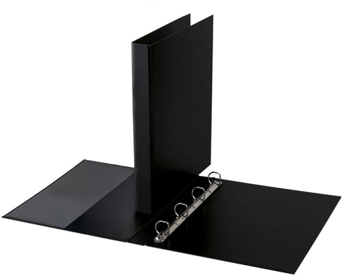 Ringband Quantore A4 4-rings D-mech 35mm PP zwart