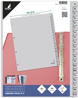 Tabbladen Kangaro A4 4-gaats 20-delig A-Z breed PP grijs