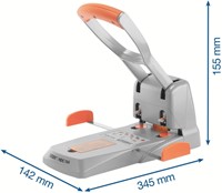 Perforator Rapid Supreme Heavy Duty HDC150/2 2-gaats 150 vel zilver/oranje-1