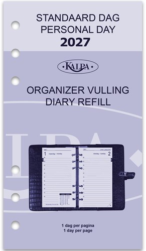 Agendavulling 2027 Kalpa Personal 1dag/1pagina