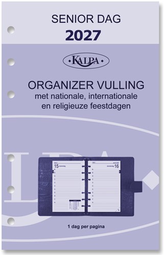 Agendavulling 2027 Kalpa Senior 1dag/1pagina
