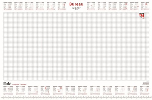 Bureau-onderlegblok 2026 Quantore ruit 56,5X36cm  wit