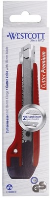 Snijmes Westcott premium 18mm met schuifsluiting rood