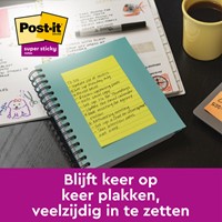 Memoblok Post-it 4690 Super Sticky 101x152mm lijn Bangkok 3 stuks-2