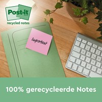 Memoblok Post-it 655-RPT 76x127mm recycled rainbow pastel 16 stuks-2