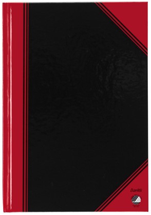 Notitieboek Bantex zwart/rood A5 lijn 70gr 96vel