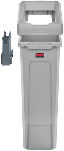 Afvalbak Rubbermaid Slim Jim Recyclestation starterset 87 liter grijs