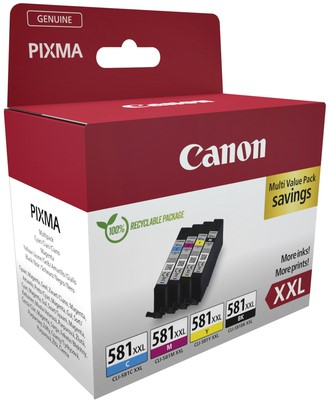 Inktcartridge Canon CLI-581XXL zwart + 3 kleuren-2