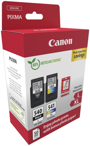 Inktcartridge Canon PG-540L CL-541XL zw+kl+papier-2