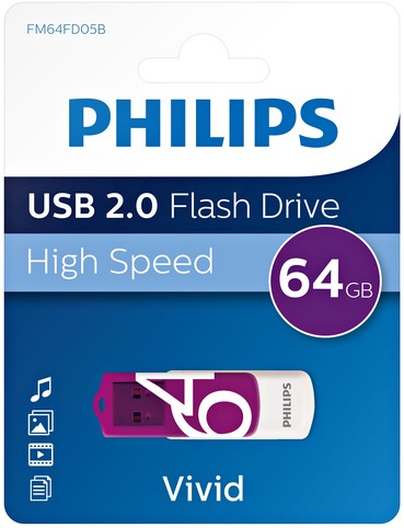USB-stick 2.0 Philips Vivid edition Magic Purple 64GB-3