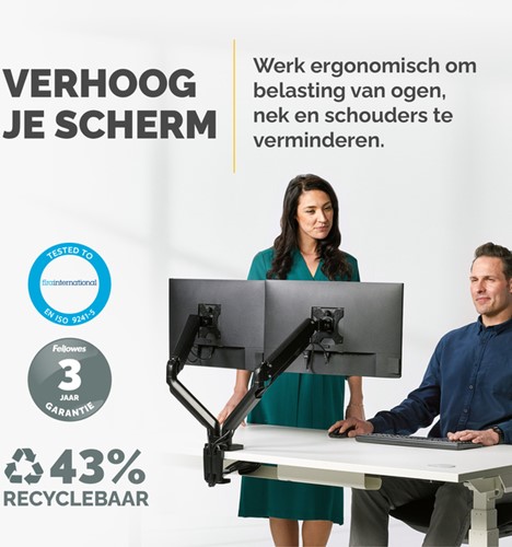 Monitorarm Fellowes Platinum Series dubbel horizontaal-2